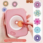 Travel Spirograph Design Toy Portable Arts Crafts Activity Interlocking Toys Set