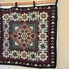 Vintage Starry Night Quilted Wall Hanging Handmade Home Decor Art