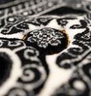 Double Plush Wide Turkish Islamic Prayer Rug Floral Mihrab Janamaz Sejadah Black