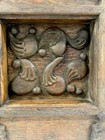 Antique Solid Oak Hand Carved Cabinet Door  Inset Paisleys