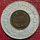 Encased Brown Unc 1901 Indian Cent Poehner   Dillman Joliet Il Plumbing heating