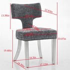 Modern Dining Chairs  Set Of 2  Chenille Fabric Upholstered stainless Steel Legs