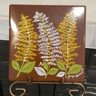 Vintage Georges Briard Metal Tile Ferns Mid Century Modern Wall Art Trivet 6x6