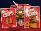 Vintage 80s Garfield Bikeway Bicycle Lot Basket Bell Squeeze Horn Valve Caps Nos