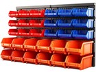 Wall Mounted Storage Bins Organizer - 30pc Plastic Parts Rack For Garage Tools