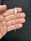 Antique Vintage Sterling Silver Abalone Stone Stick Pin 3   
