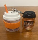 Bath   Body Works Pocketbac Holder Anti Bacterial Gel Pumpkin Coffee Cup Latte