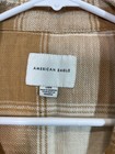 American Eagle Outfitters Plaid Flannel Shirt Women s Size L Brown Beige Cotton