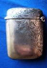 Antique Vintage Sterling Silver Tooled Vesta Tobacciana Match Safe Holder Vesta
