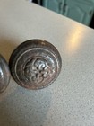 2 Antique Vintage Ornate Cast Iron Door Knobs