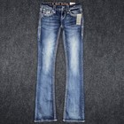 Rock Revival Nwt Betty Mid Rise Boot Cut Jeans Women   s 25 X 36 Long Embellished
