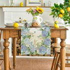 Hydrangea Wildflowers Flower 210 Gsm Summer Table Runner  Seasonal Spring Kit   