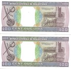 Mauritania 2x 100 Ouguiya 2002 P-4k Unc Consecutive