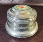 Vintage 1940s Victorian Powder Puff Wind-up Music Box  Aluminum  read 