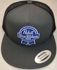 Pabst Beer Blue Ribbon Patch Trucker Hat   Yp Classics 6006 Charcoal black 