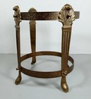 Vintage Stand Display Brass Footed Holder Decorative Art Deco  7 5  D  X 9 5 h