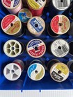 Lot Of 30  Vintage Sewing Thread Spools In Case With Lid