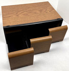 3 Drawer 60 Cd Jewel Box Size Faux Wood Grain Holder Storage Case Stackable Vtg