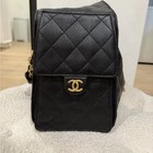 Chanel 25 Black Quilted Hobo Drawstring Bag Gold Chain Strap Cc Logo W  Pouch