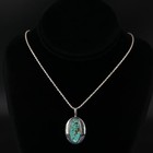 Vtg Sterling Silver - Navajo Denna Platero Turquoise Pendant 24  Necklace - 11g