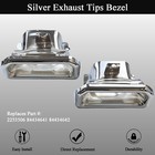 Pair Exhaust Tips Bezels For Chevy Silverado Gmc Sierra 1500 2019-2024 Silver