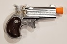 Vintage Brown Handle Chrome Nichols Derringer Cap Toy Pistol Gun Usa Non Working