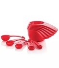 New  Red  Tupperware Measuring Cups And Spoons Set Measuring Mates 12 Pc Set