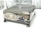 Vtg Aristocrat Hepnsb England Silver Plate Trinket Cigarette Box Cedar Lined
