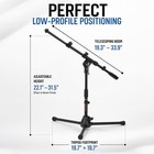 Auray Ms-5220t Short Tripod Microphone Stand Telescoping Boom Adjustable Height
