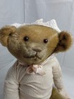 Antique 24  Teddy Bear Mohair Glass Eyes Pads As Found In Bonnet
