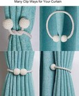  2 Pack  Curtain Tiebacks Convenient Drape Tie Backs pearl Decorative Gray