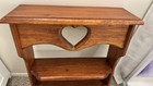 Vintage Shelf Wall Hanging Rack Wood With Cut Out Heart 