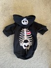 Dog Pet Skeleton Halloween Costume Size Medium Skeleton Hood Black