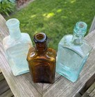 Antique Medicine   Druggist   Chemist Bottles    lot Of 3 