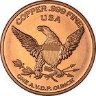 1 Oz Copper Round - Barber Half