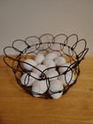 Vintage Metal Wire Egg Basket Collapsible Antique Rustic Farmhouse Decor