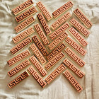 Lot Of 29 Antique Majolica Tile Old Bridge Rose To Lite Chocolate 4 25 x1 