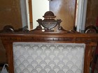  19th Century Eastlake Walnut Armchair  carved Wood-upholstery 