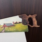 Vintage Hand Painted Handsaw - Colonial Country Farm Barn Art - 30 