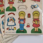 5 Vintage 70s Hallmark Joan Walsh Anglund Dress Up Dolls Sticker Sheet Paper