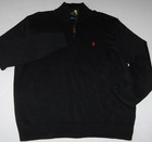 Nwt Polo Ralph Lauren Black Cotton Half-zip Pullover Sweater Men s Xl Red Pony