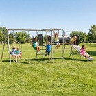 Heavy Duty Metal Swing Sets Playground Set W 2 Swings Ladder And Slide For Kids