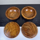 2 Hand Turned Wooden Lidded Trinket Boxes Bowls Vintage 4x2