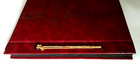 Vtg 1940s Unused 11 X 14 Photograph Album Red Faux Leather Black Pages Scrapbook