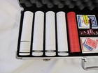 500 Piece Plastic Poker Chip Set With Aluminum Case  Cards   Dice - 4 Colors