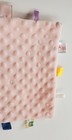 Pink Minky Dot Lovey Sensory Tags Baby Security Blanket Plush Soft Toy 