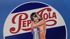 Vintage Style Pepsi-cola Porcelain Advertising Sign Pinup Girl Bottle Man Cave