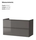 New Ikea Godmorgon Bathroom Vanity With 2 Drawers  High Gloss Gray 003 440 93