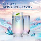 Iridescent Drinking Glasses Set Of 6    crystal Highball Water Glasses   glass Cups