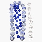 Lot Glass Beads Blue White Chunky Large Swirled Coin Crystal Jewelry Crafts